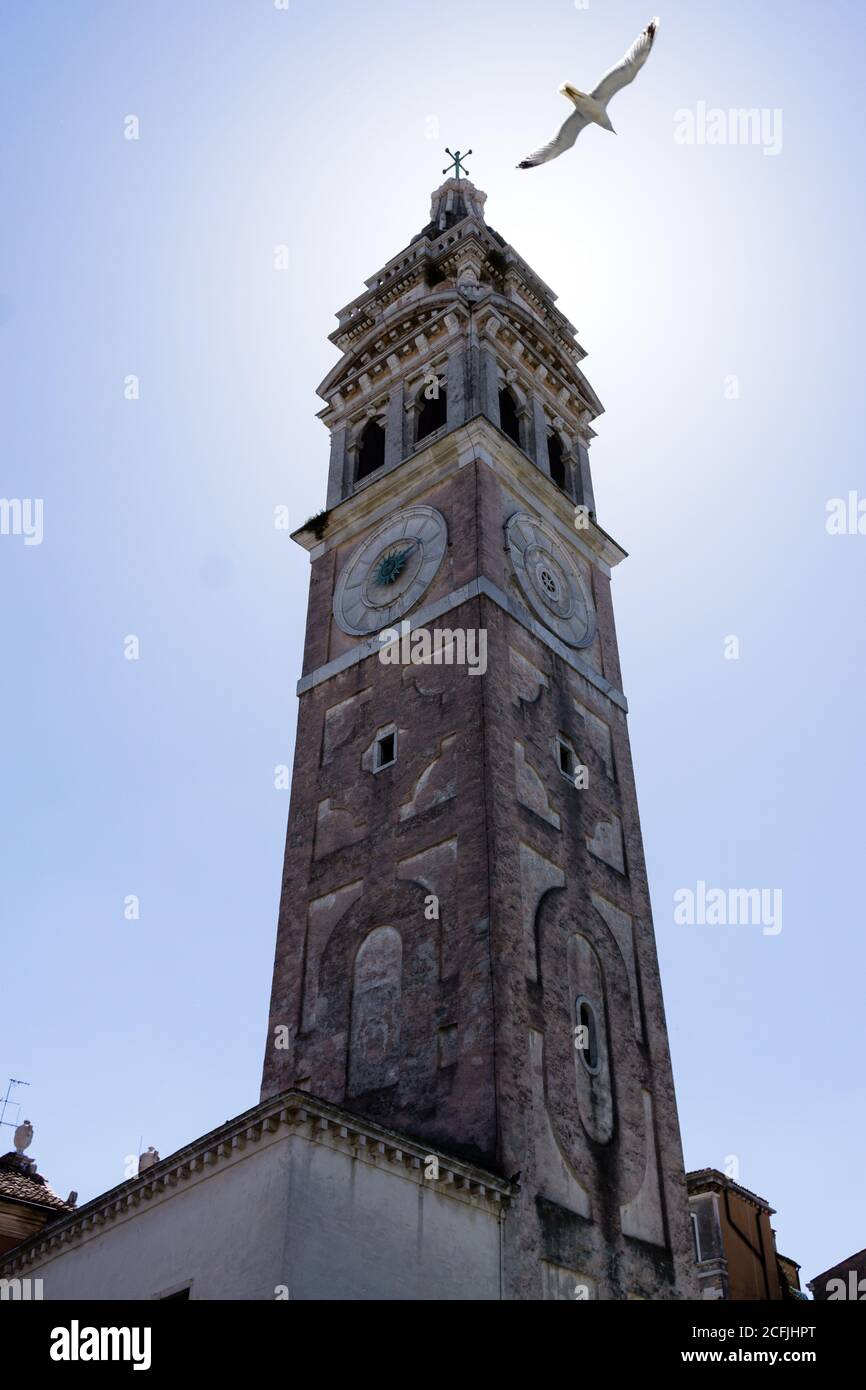Low angle shot of the Parish of Santa Maria Formosa under the sunlight in Venice, Italy Stock Photo