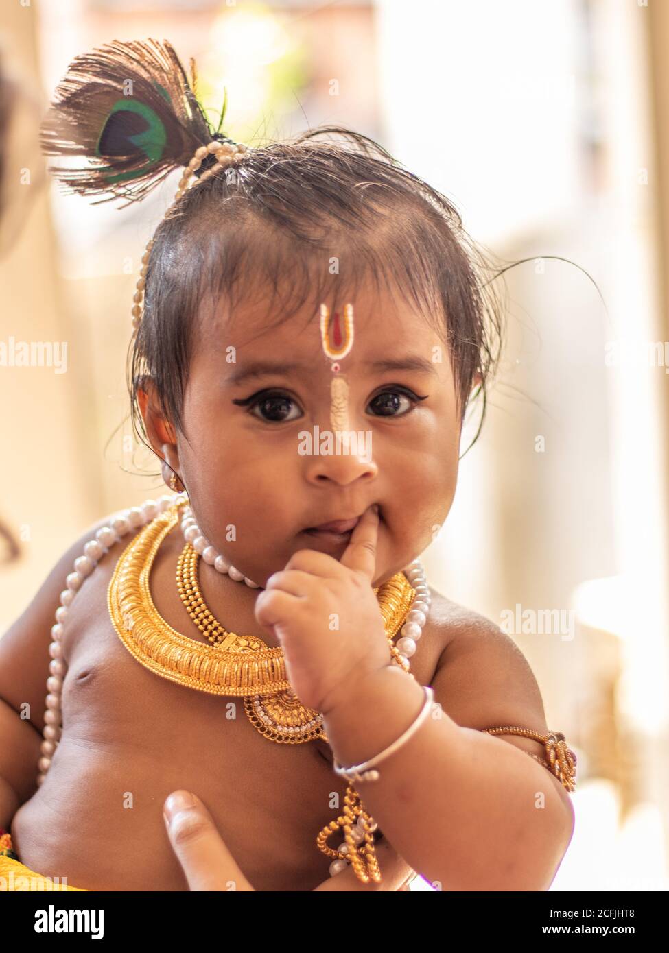 Cute baby dressed up like lord krishna/gopal in the occasion of ...