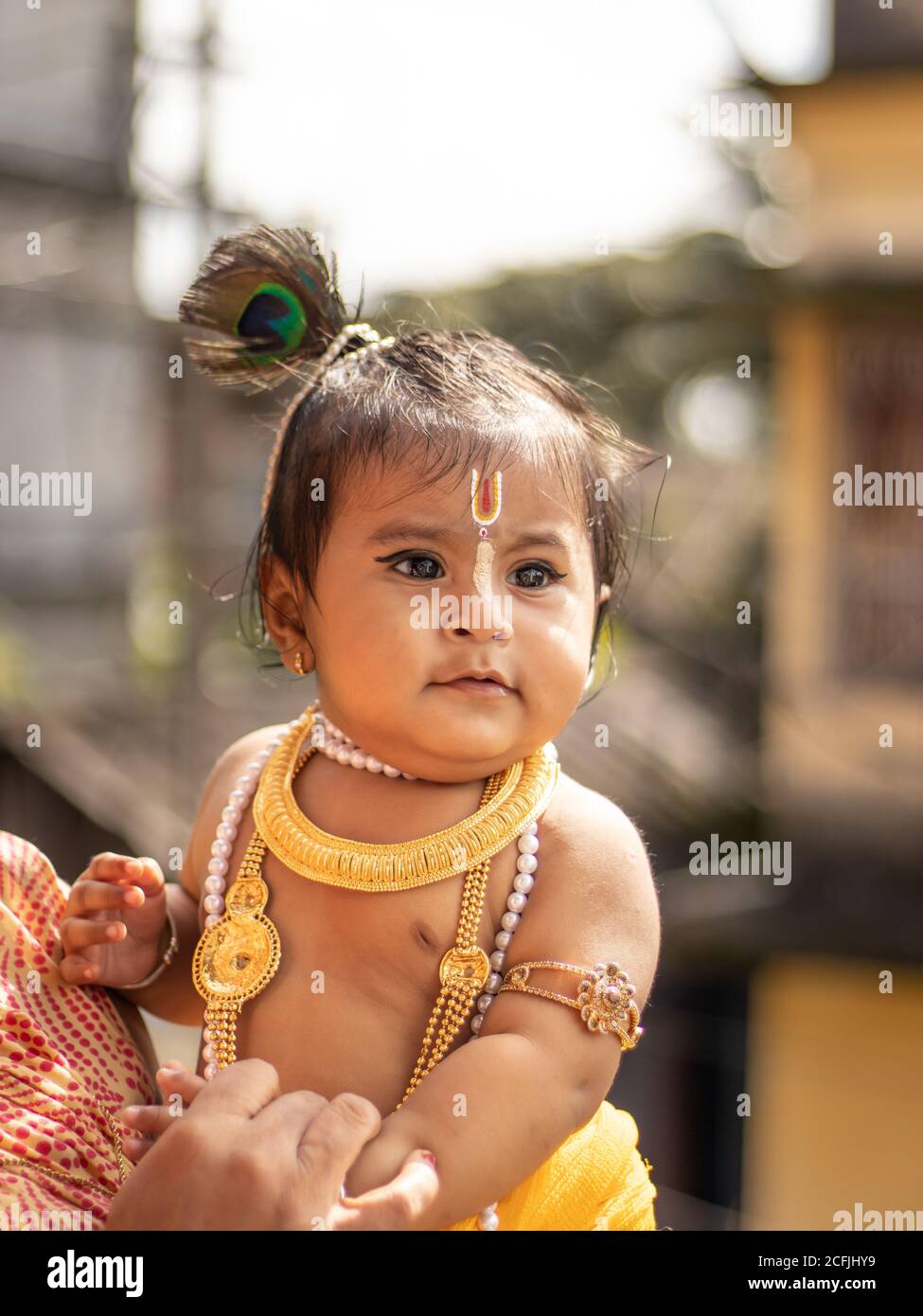 cute baby in kanha dress