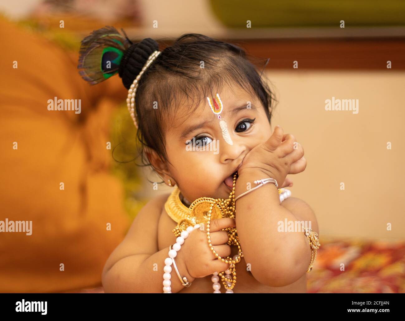 Cute baby dressed up like lord krishna/gopal in the occasion of ...