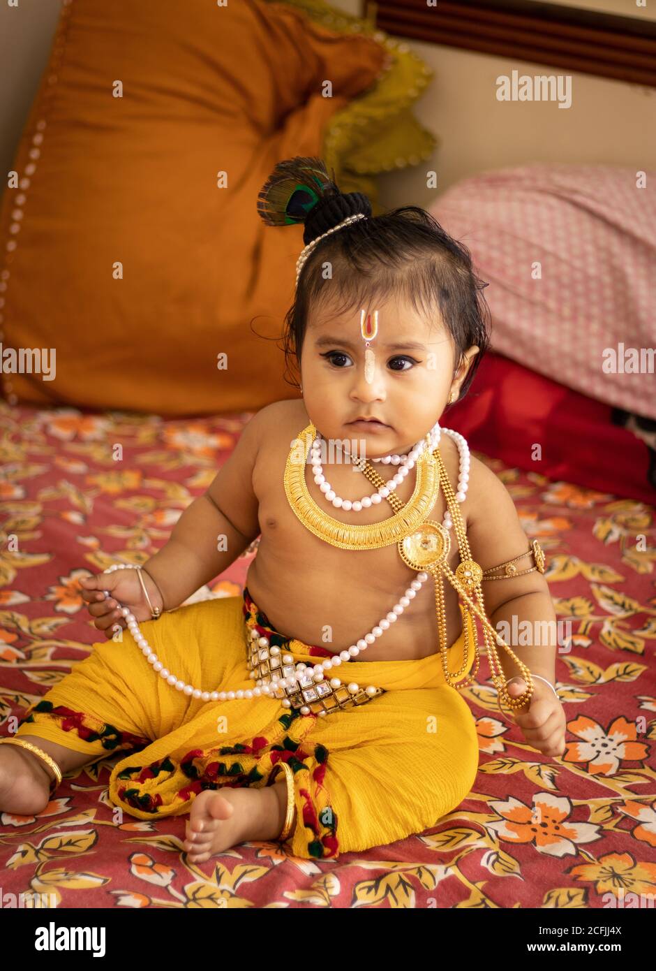 Cute baby dressed up like lord krishna/gopal in the occasion of ...