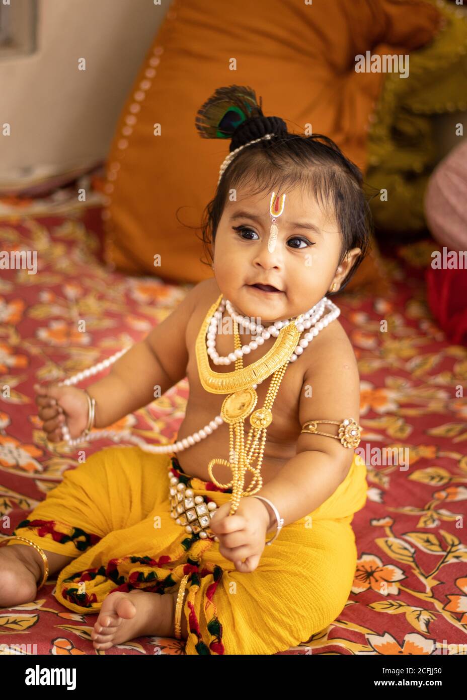 Cute baby dressed up like lord krishna/gopal in the occasion of ...