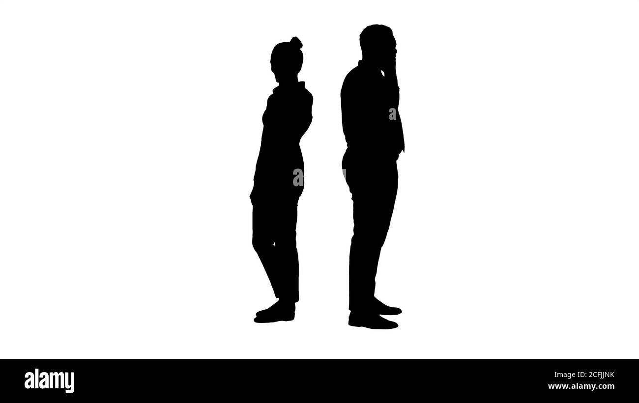 african man and woman silhouette