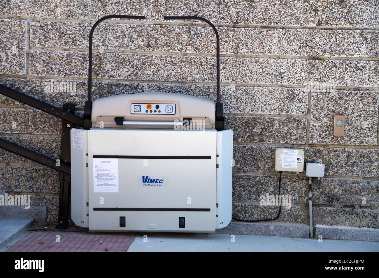 electric device for lifting disabled people in the underpass Stock
