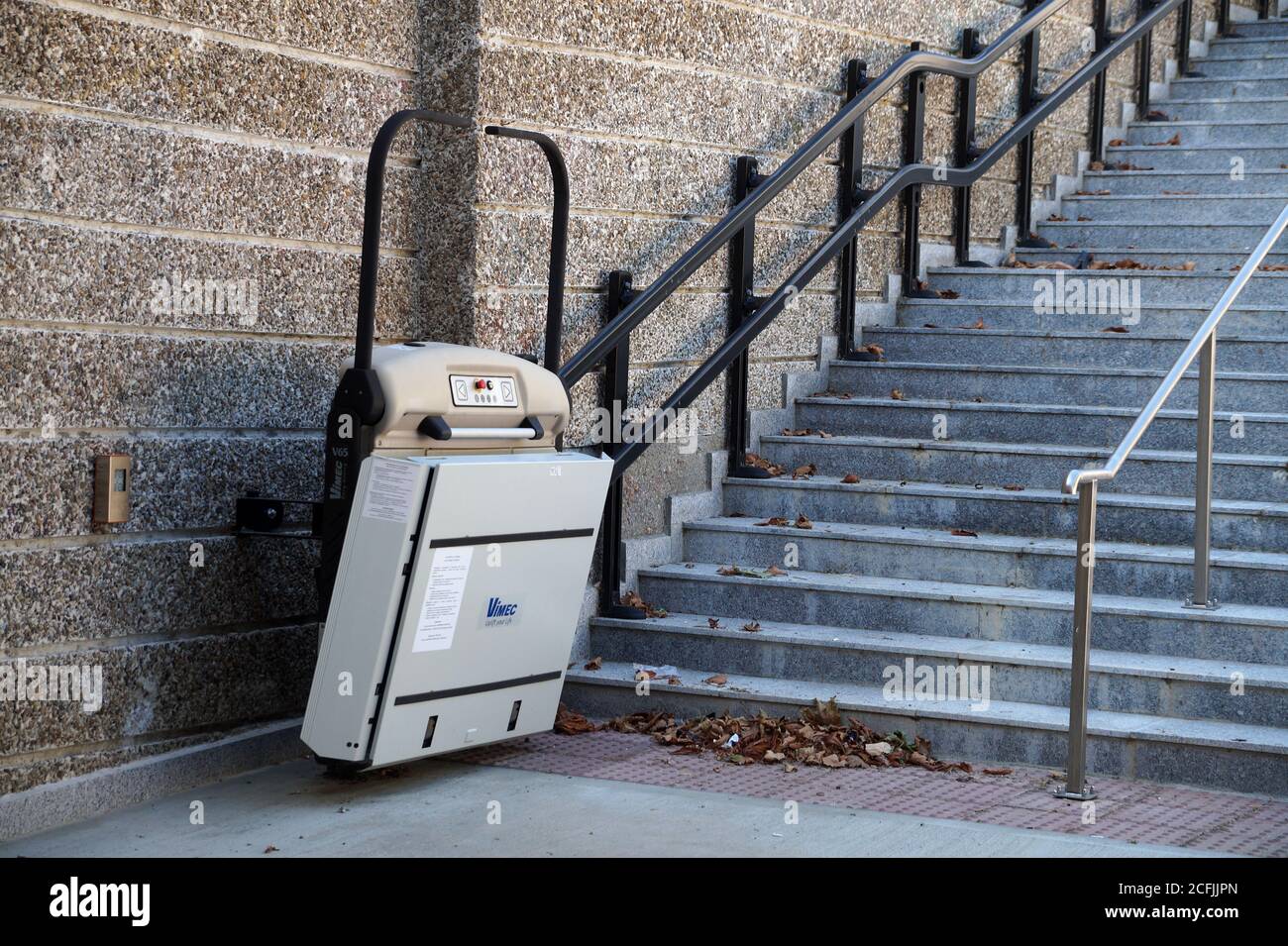 electric device for lifting disabled people in the underpass Stock