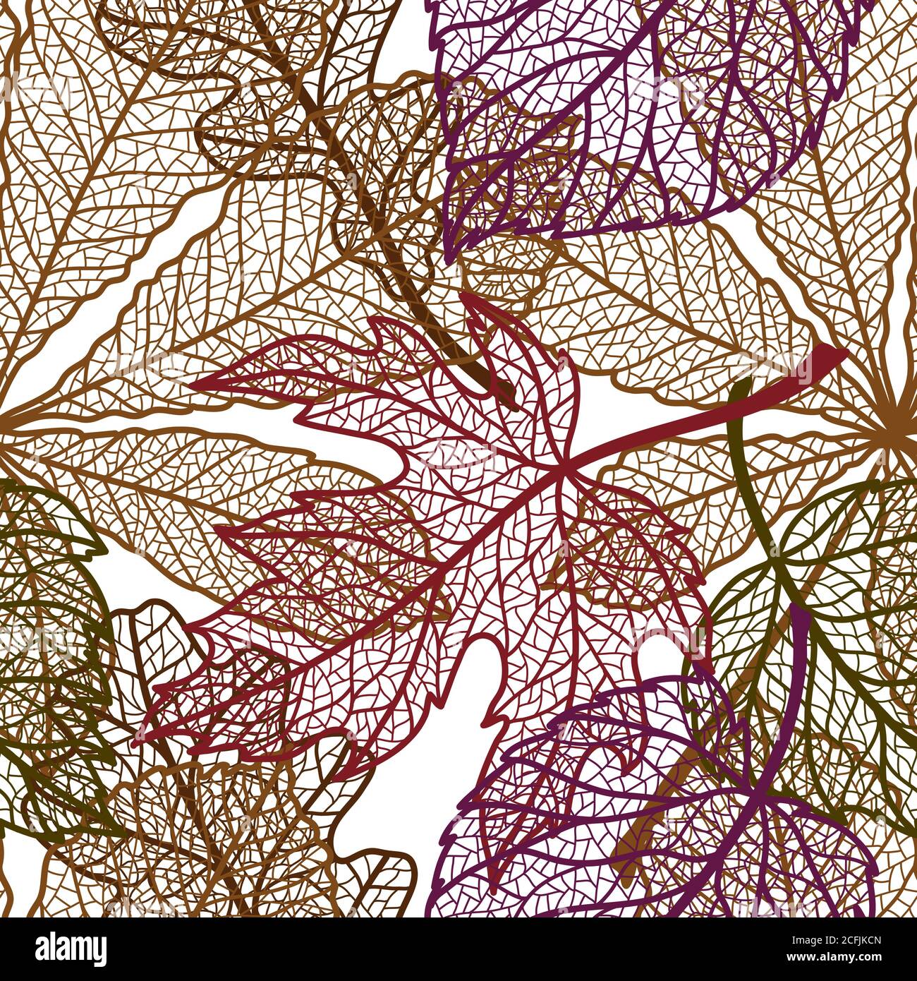 Seamless floral pattern with autumn foliage Stock Vector Image & Art ...