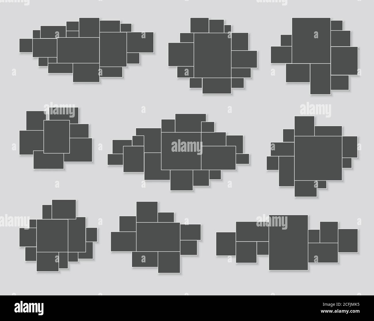 Template collage frames for moodboard, photo or illustration gallery. Vector Stock Vector