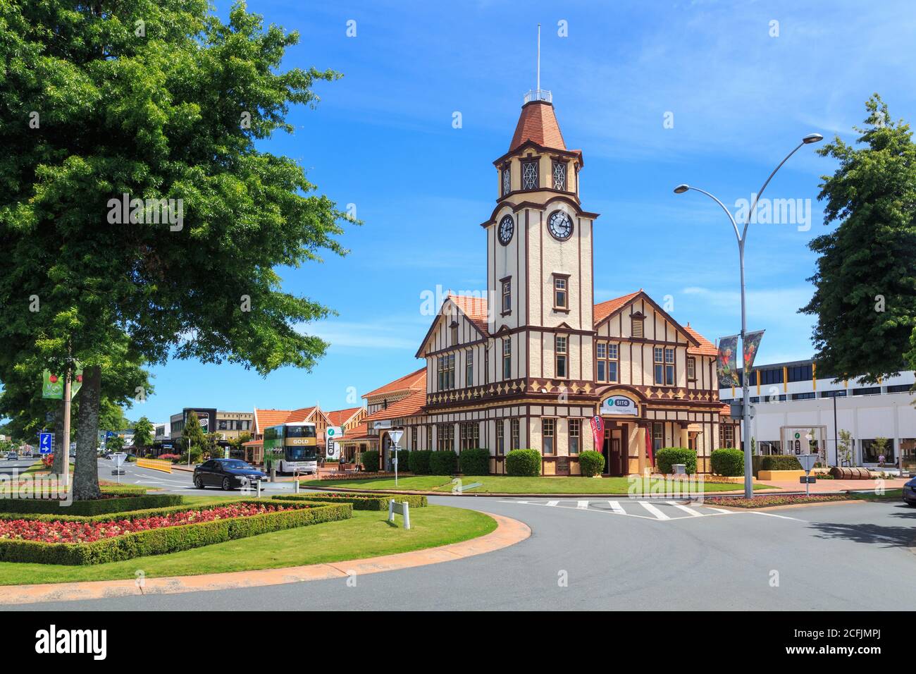 The i-SITE Visitor Information Centre in Rotorua, New Zealand, located in the old 1914 post office building. December 8 2018 Stock Photo