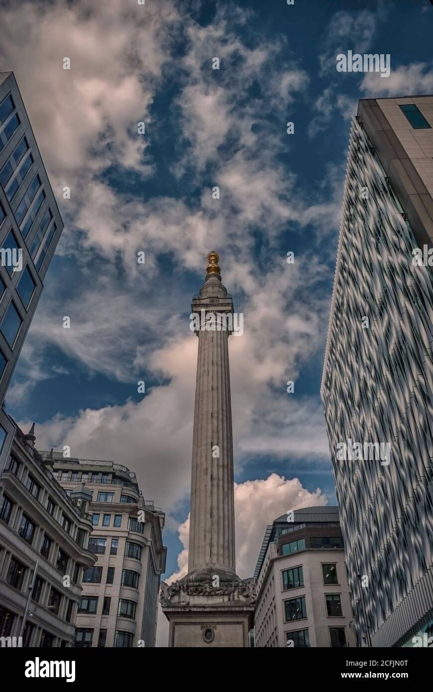 The Monument to the Great Fire of London which started near this spot