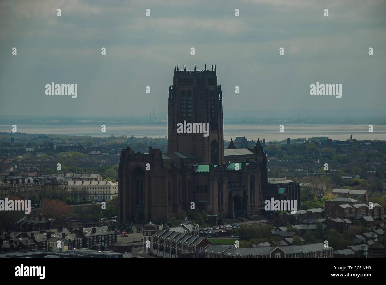 Liverpool Cathedral is built on St James's Mount in Liverpool, UK Stock