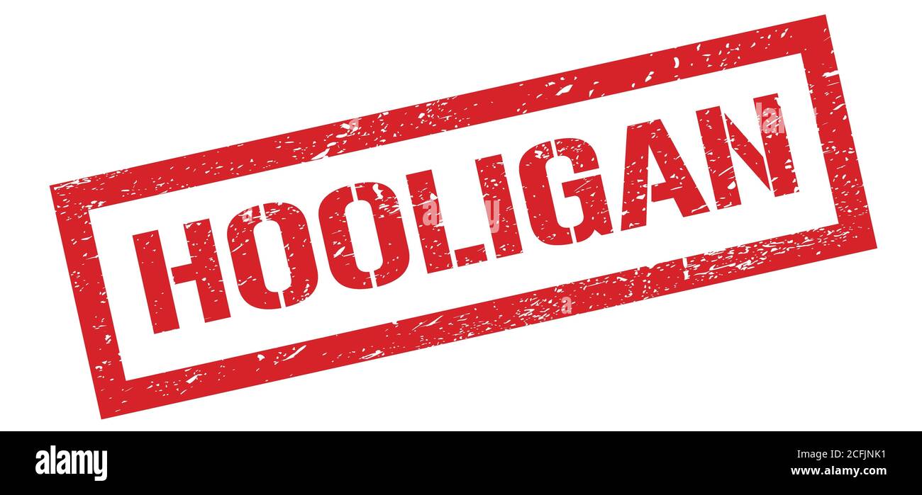 HOOLIGAN red grungy rectangle stamp sign Stock Photo - Alamy