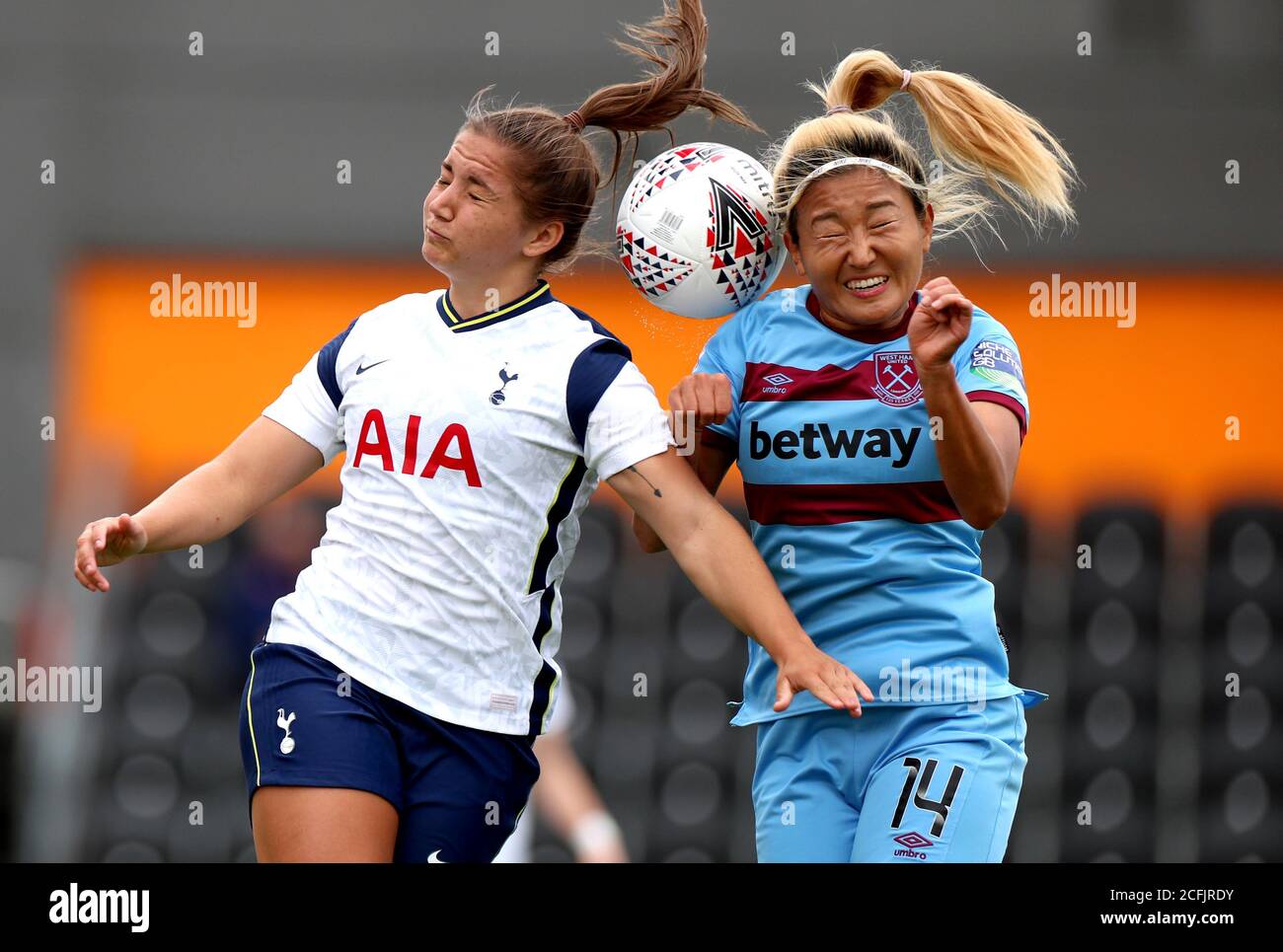 West Ham United s Cho So hyun right and Tottenham Hotspur s Kit