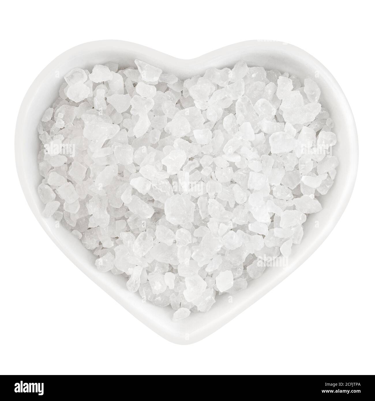 sea salt in heart shaped plate Stock Photo Alamy