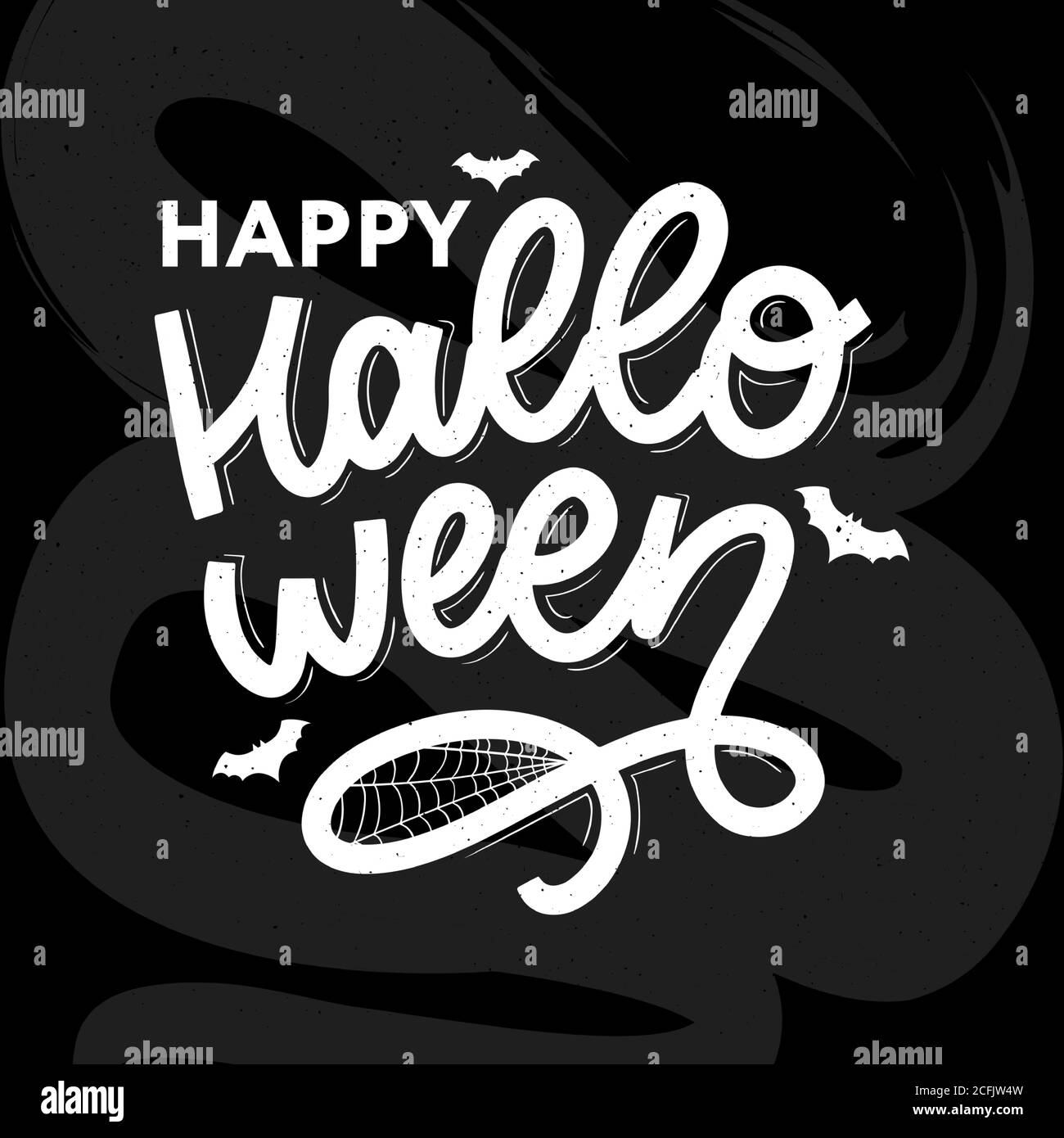 Happy Halloween Text Banner, Vector lettering calligraphy Stock Vector