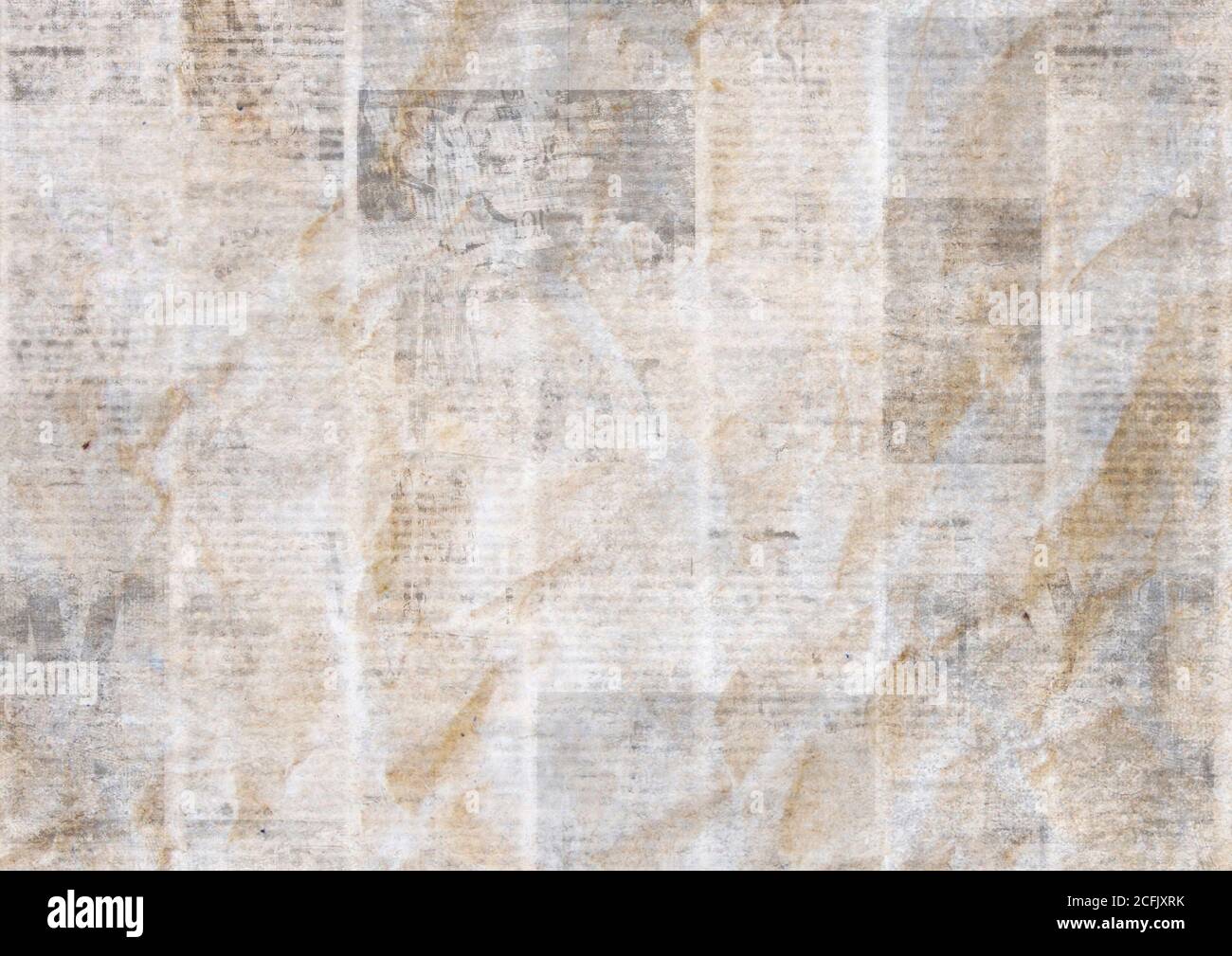 Vintage grunge crumpled paper texture background. Blurred old newspaper