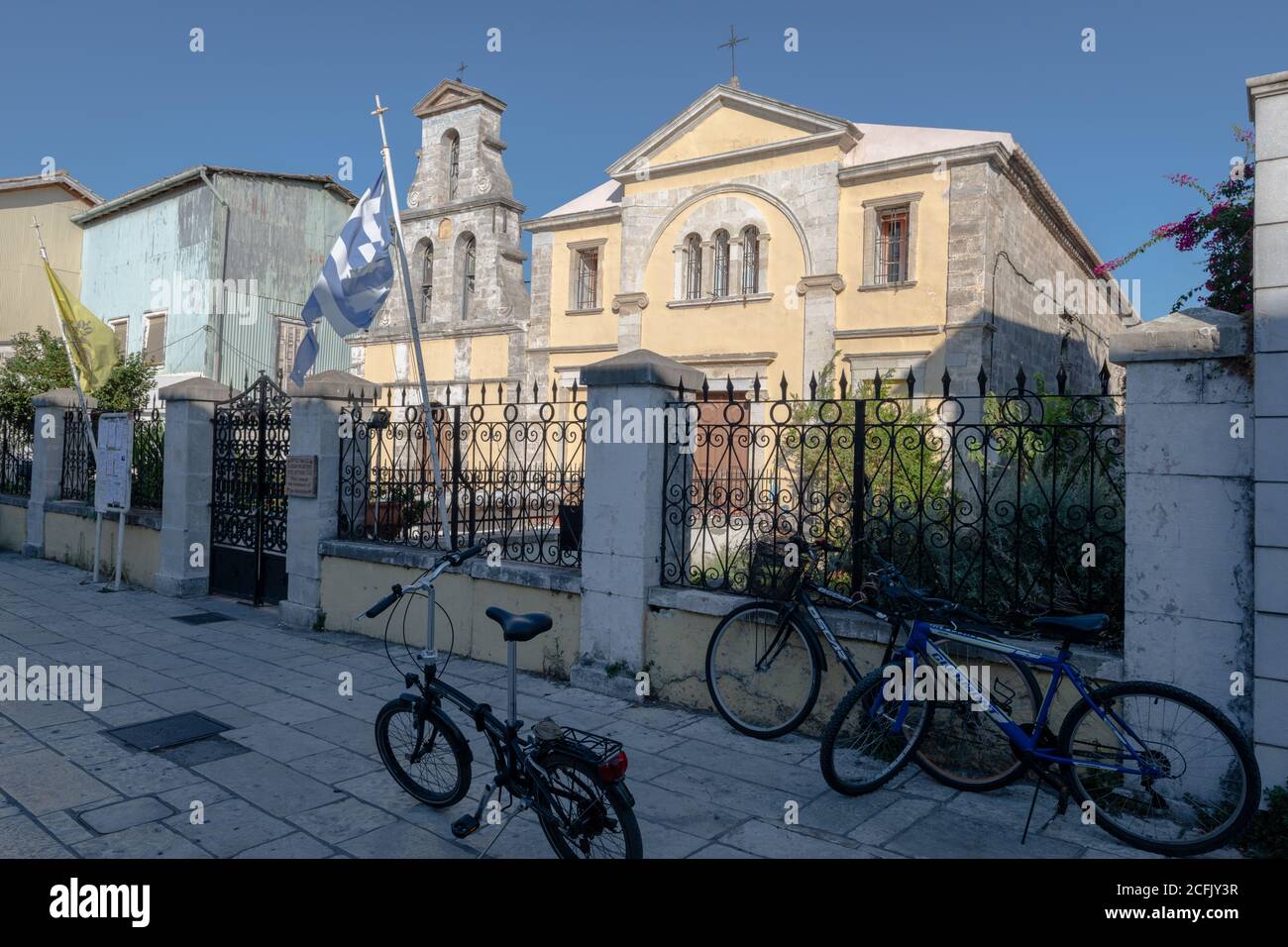 The Theotokos, a Greek Orthodox religious site on Mela Street in the capital of the island. Stock Photo