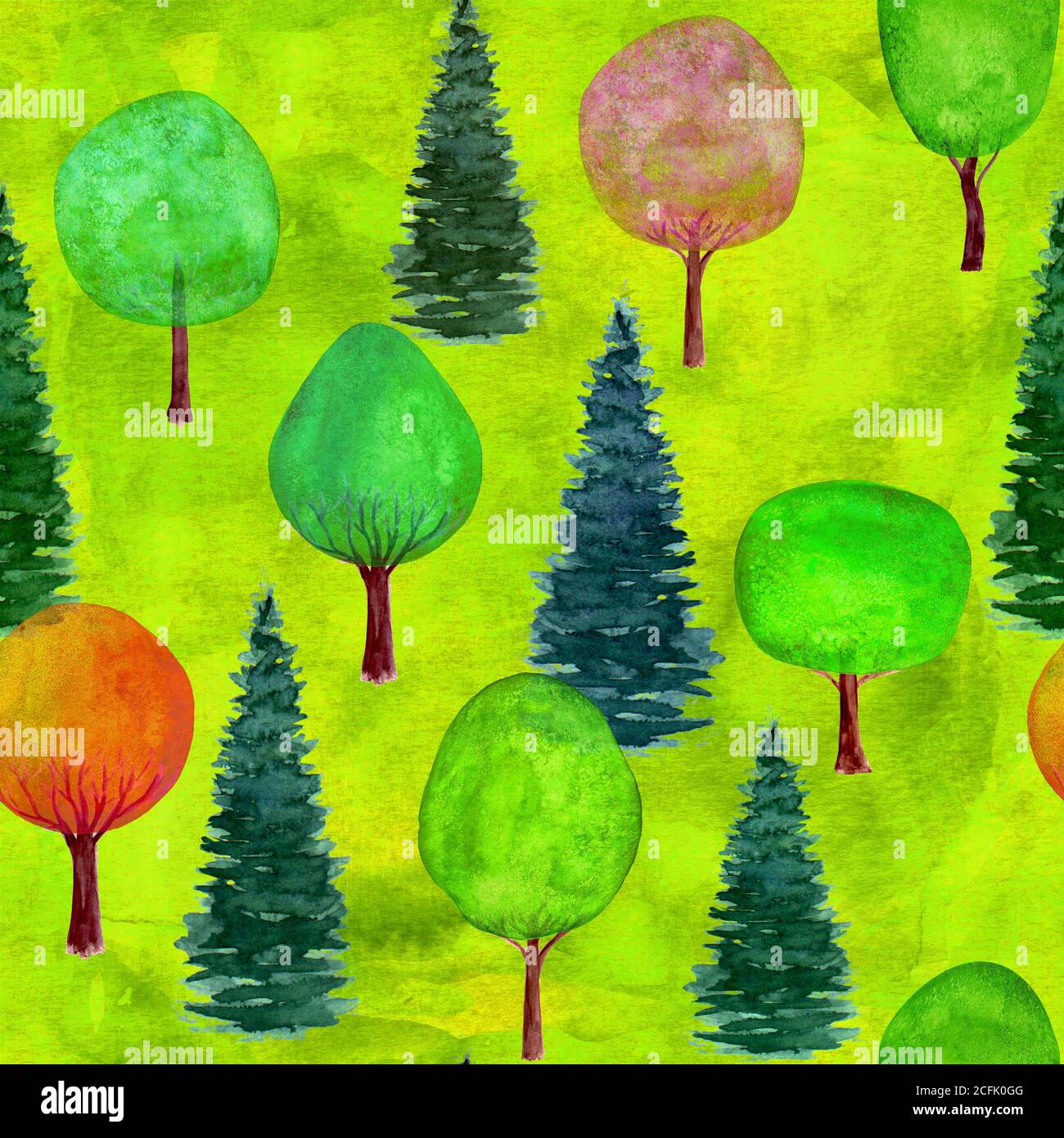Watercolor Of Trees High Resolution Stock Photography And Images Alamy