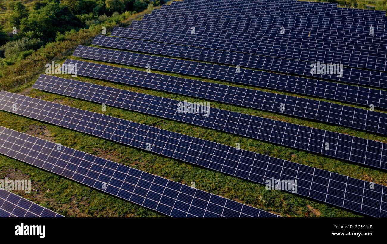 Aerial fly over solar power hi-res stock photography and images - Alamy