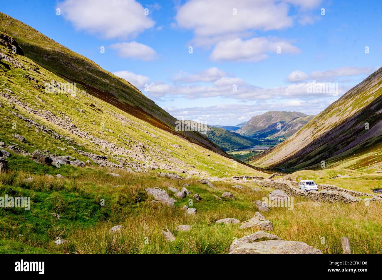 The Kirkstone Pass road in the English Lake District, UK Stock Photo ...