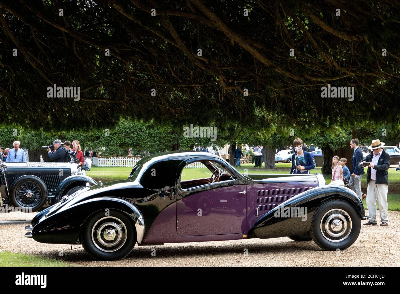 1938 Bugatti Type 57 Atalanta Coupe by Gangloff at the Hampton Court Concours 2020 Stock Photo