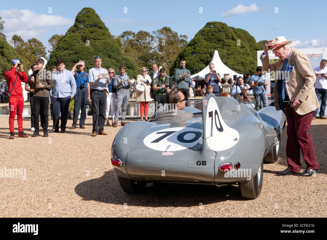 Jaguar D Type at the Hampton Court Concours 2020 Stock Photo