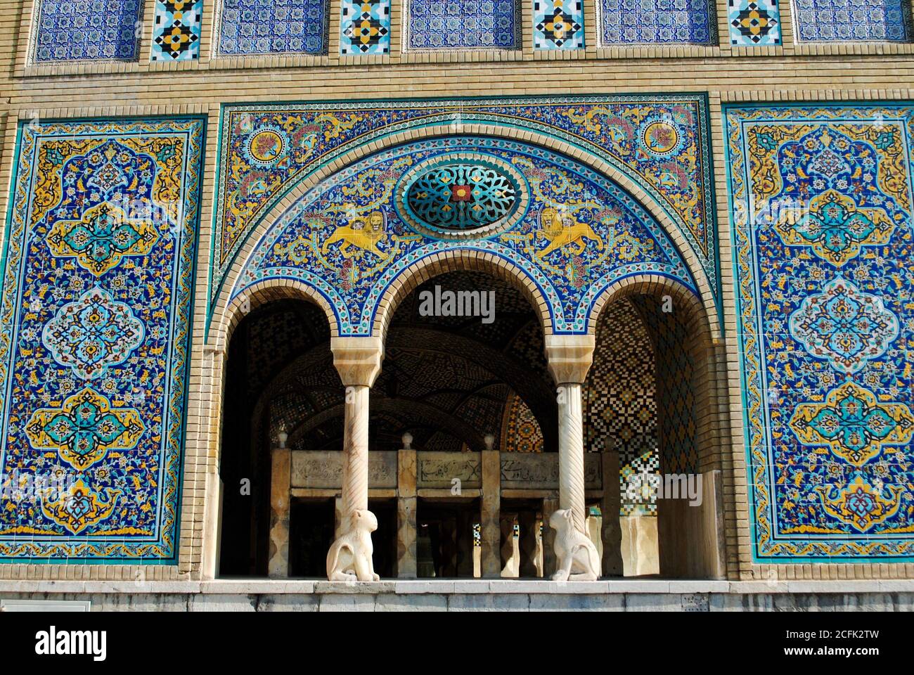The beautiful tiled work of Golestan Palace, originally built in 16th-Century. UNESCO world heritage site. Tehran Iran Stock Photo
