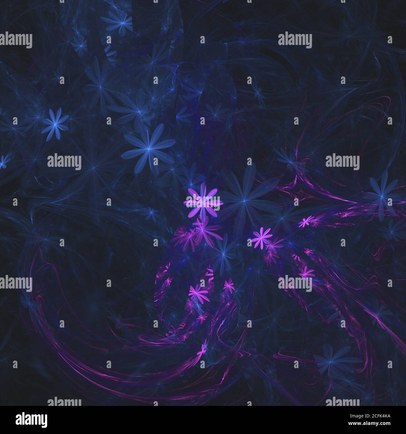Abstract multi-colored computer generated fractal floral background Stock Photo