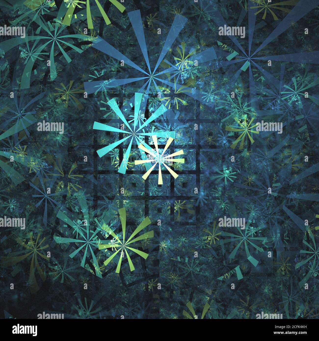 Abstract multi-colored computer generated fractal floral background Stock Photo