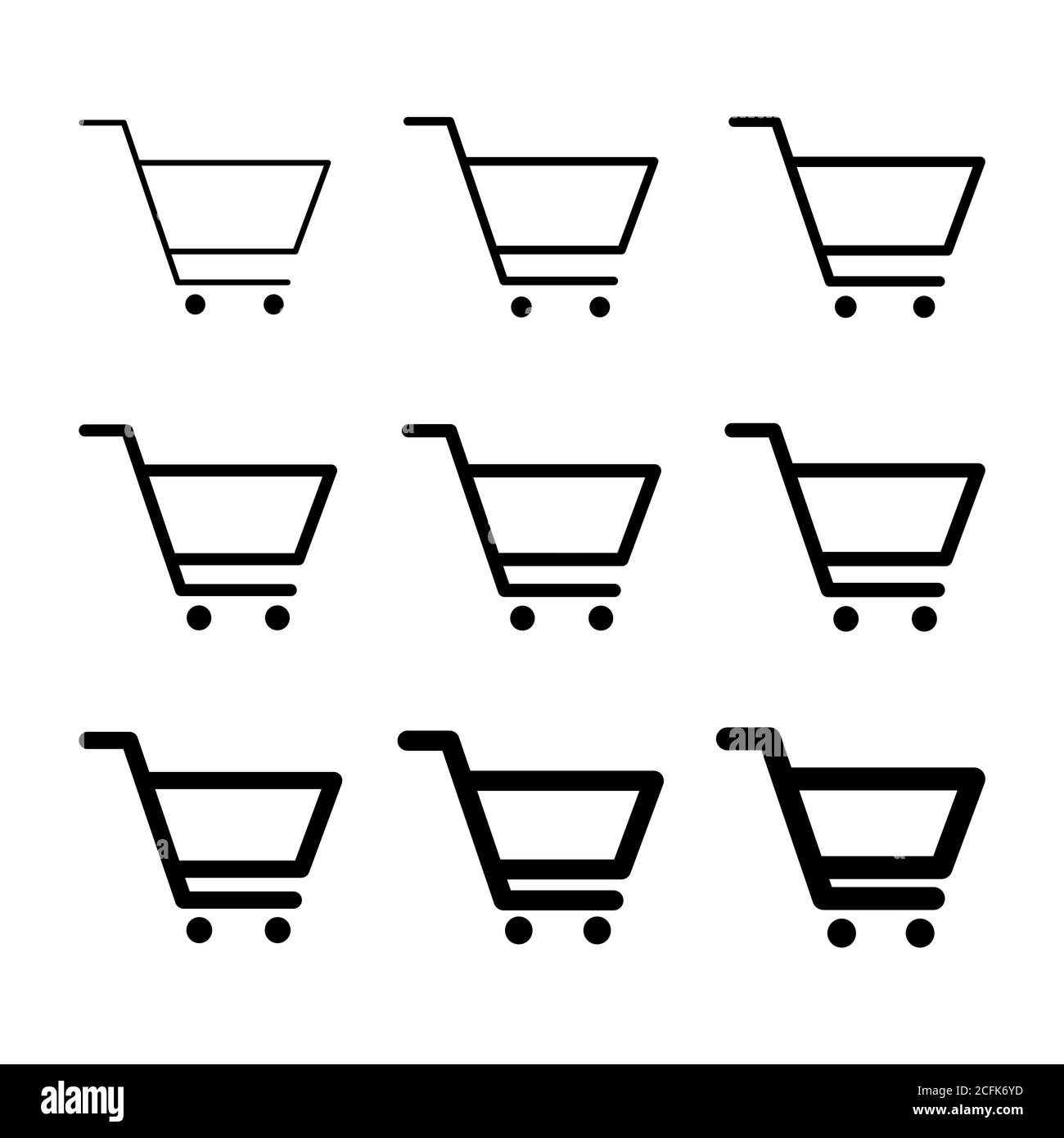 Set of shopping cart sale icon, market story shop vector illustration