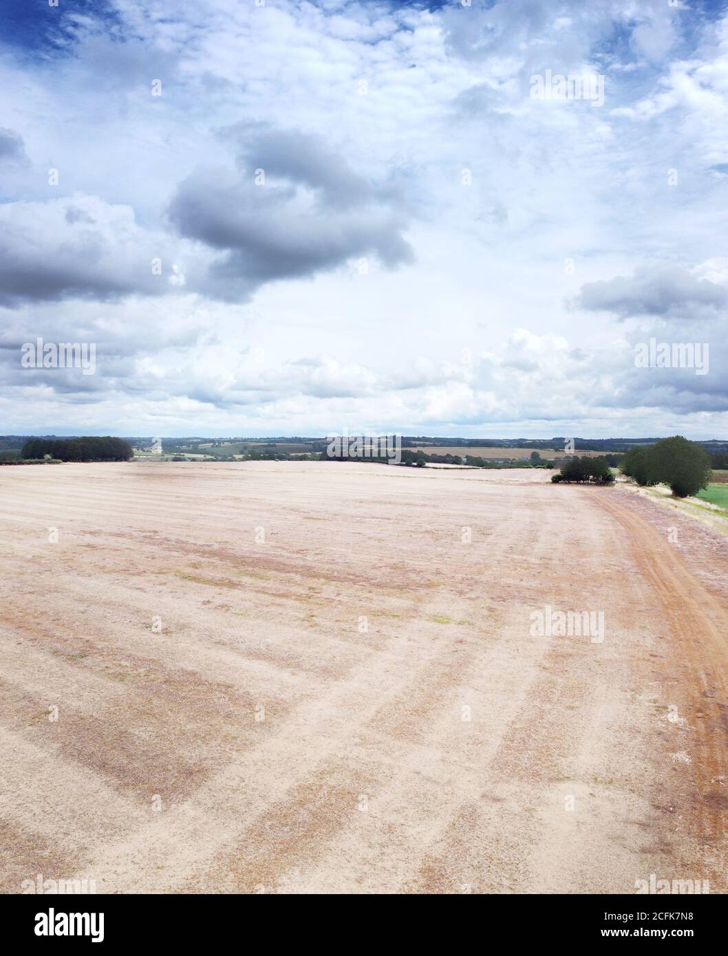 aerial view of farmland in the oxfordshire countryside in england Stock