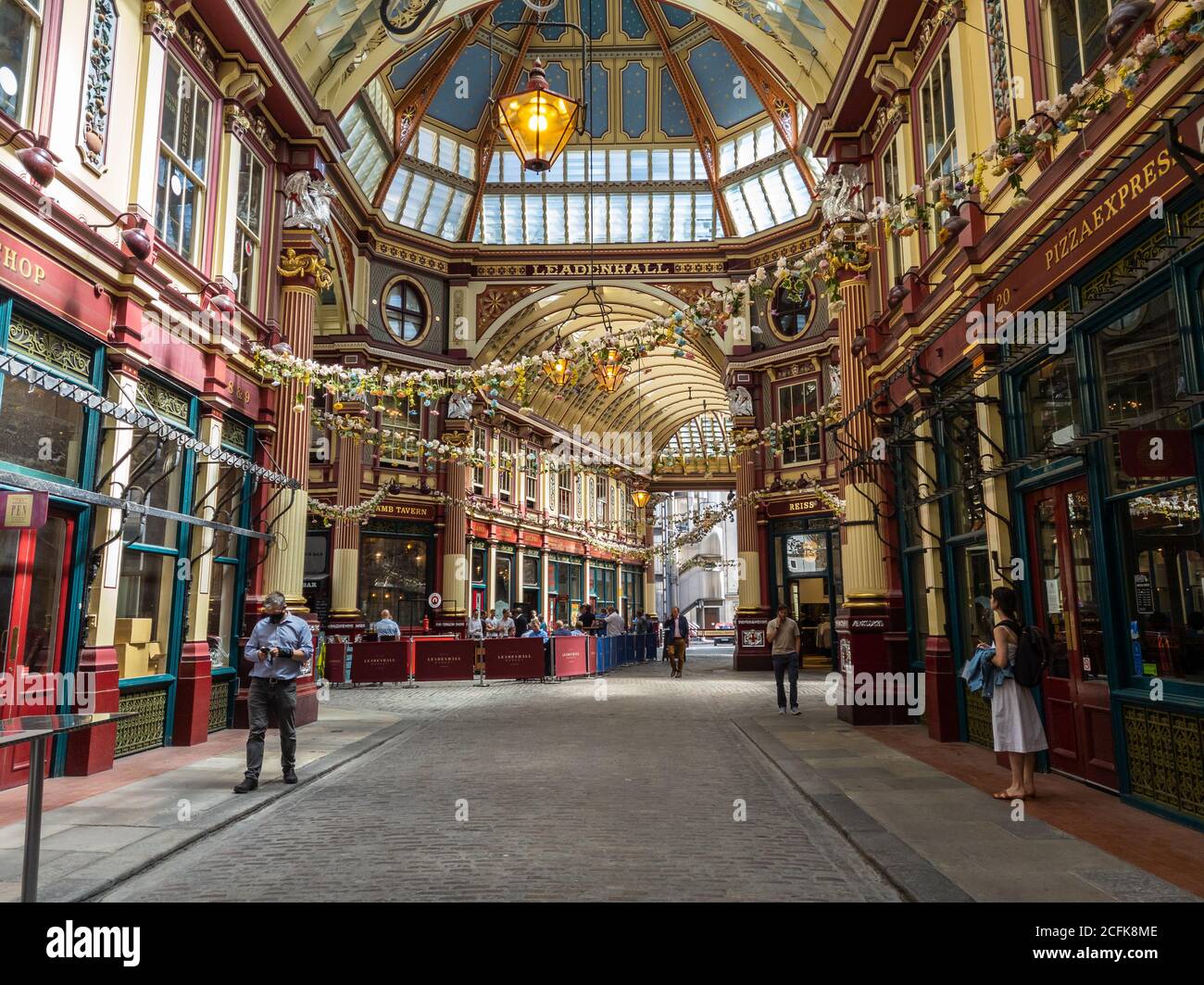 The beautiful interior of the Leadenhall Market, one of the oldest covered market in Britain. Stock Photo