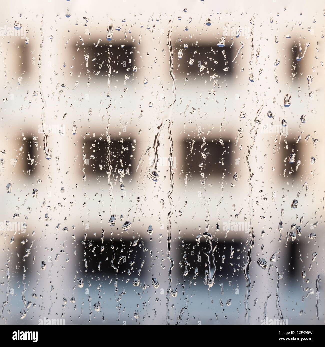Natural pattern of raindrops, water drops on transparent glass Stock ...