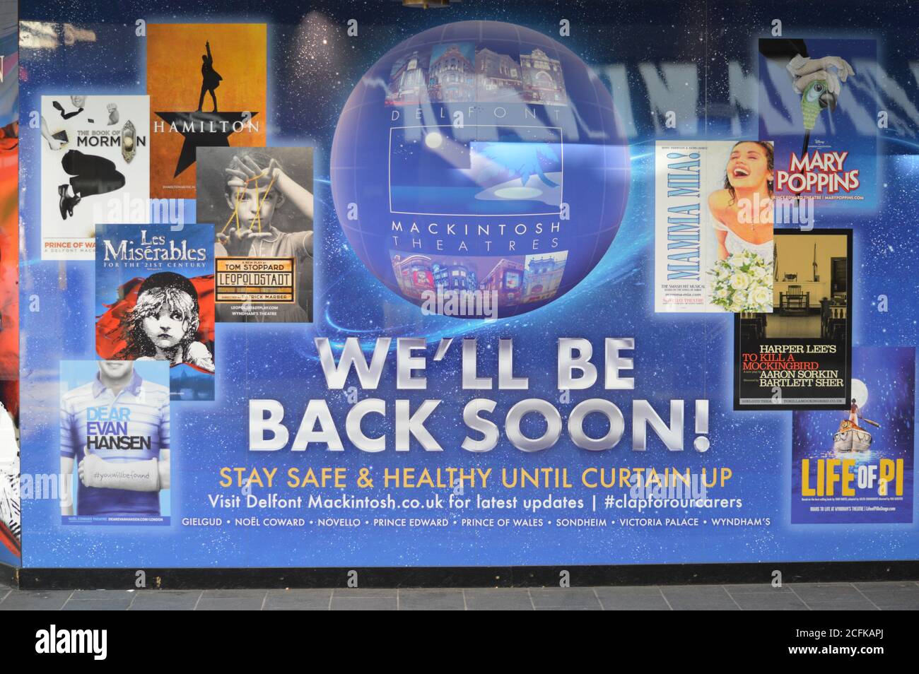 London, UK. 5 September 2020. We'll be back soon message displayed at ...