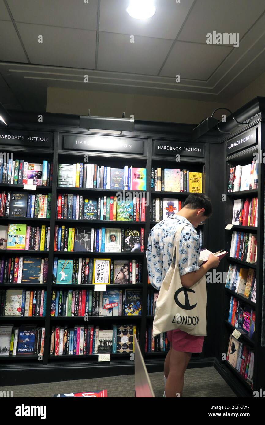London interior of bookshop in Covent Garden Stock Photo