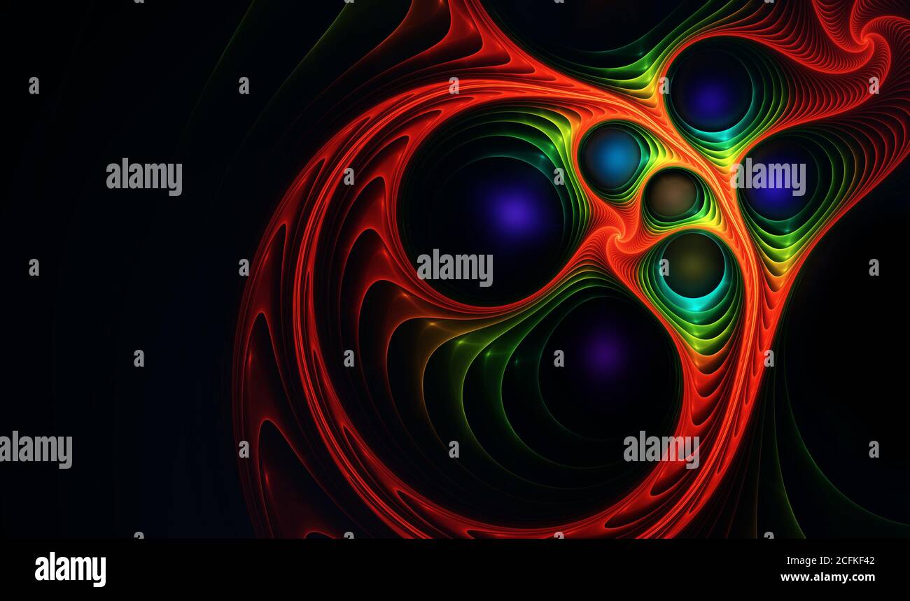 Abstract fractal background with bright color shades. Stock Photo