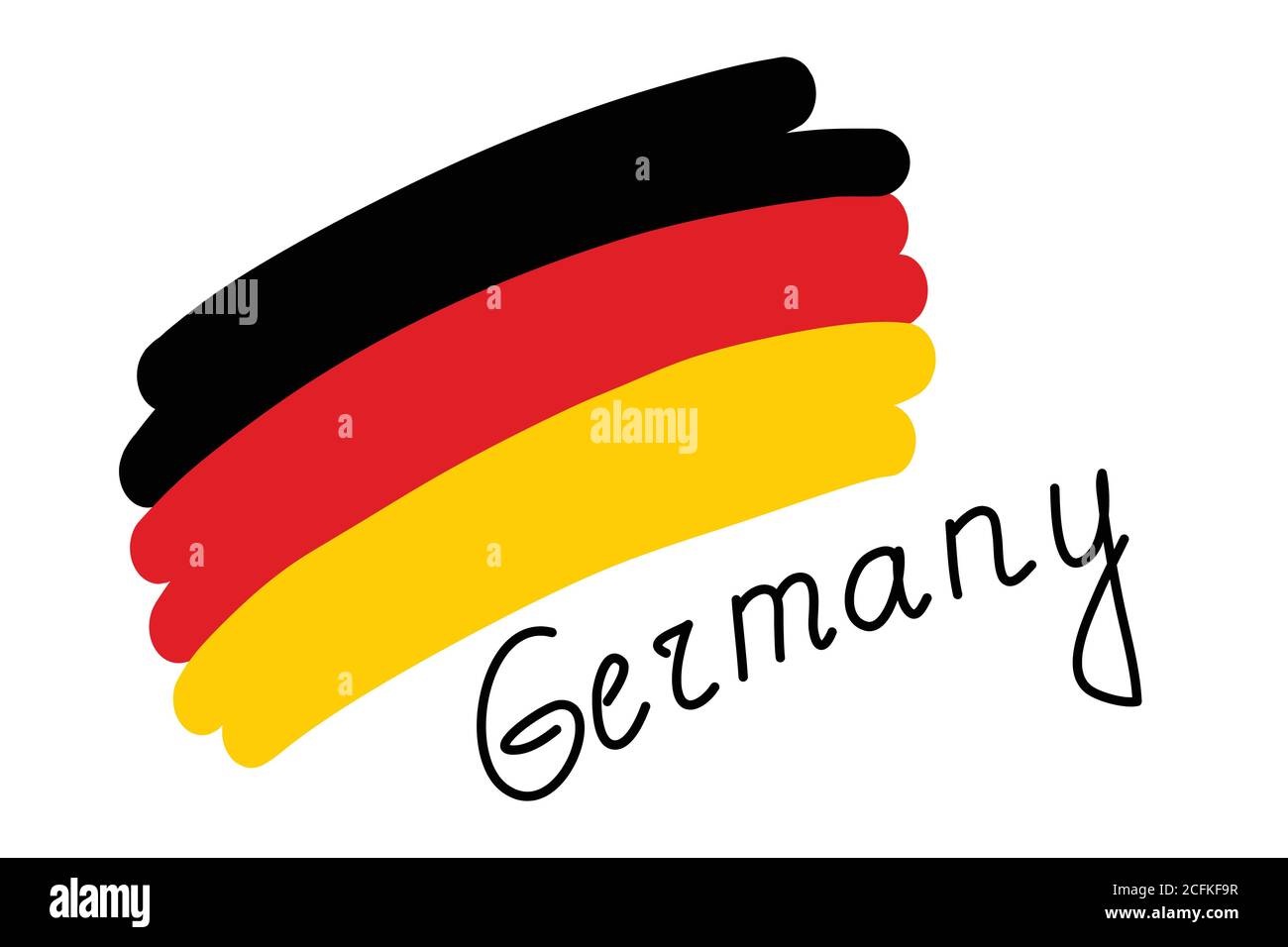 Flag of Germany, simple stylized vector illustration with freehand text