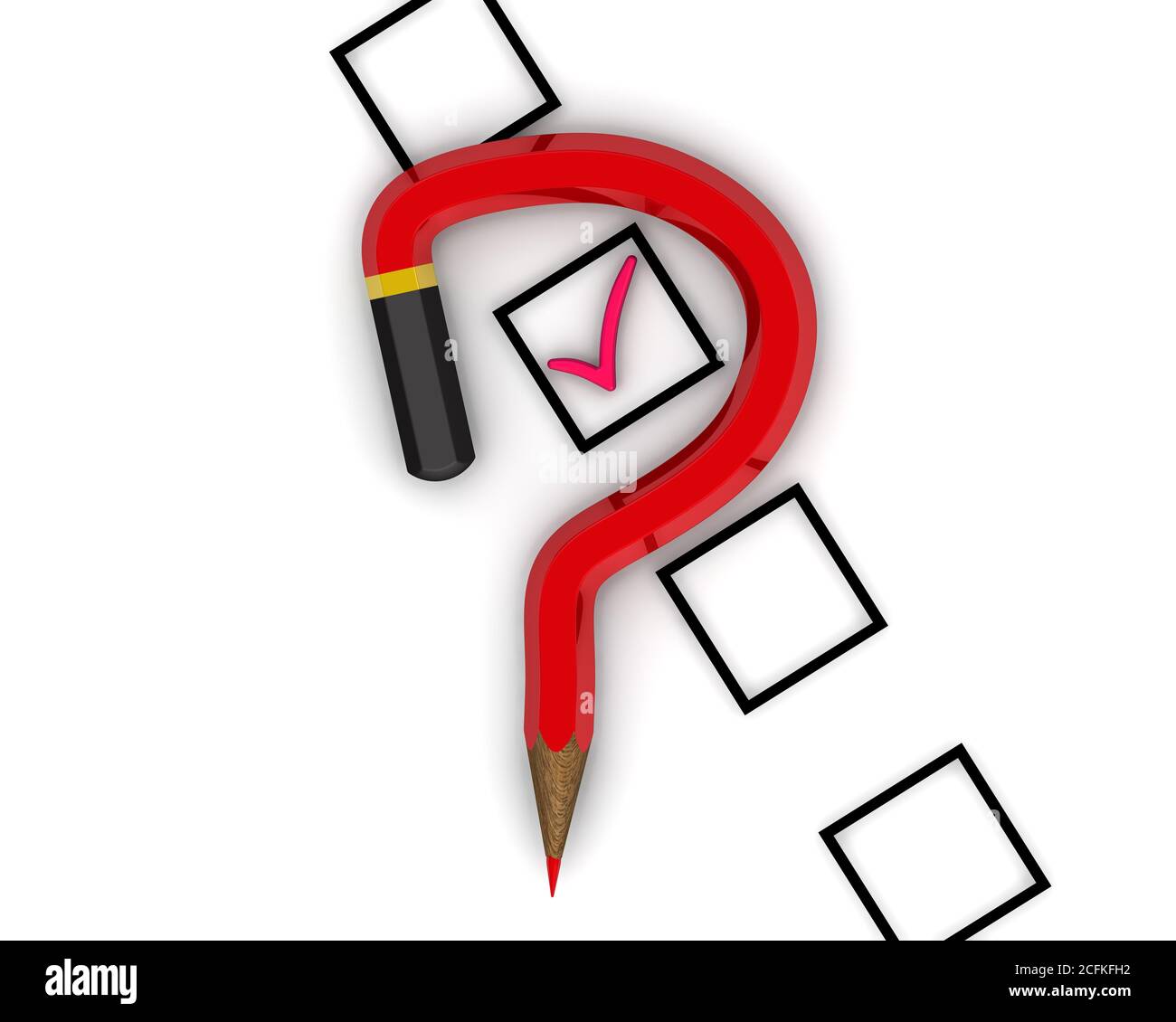 Doubts about the correctness of the choice. Red pencil in the shape of ...