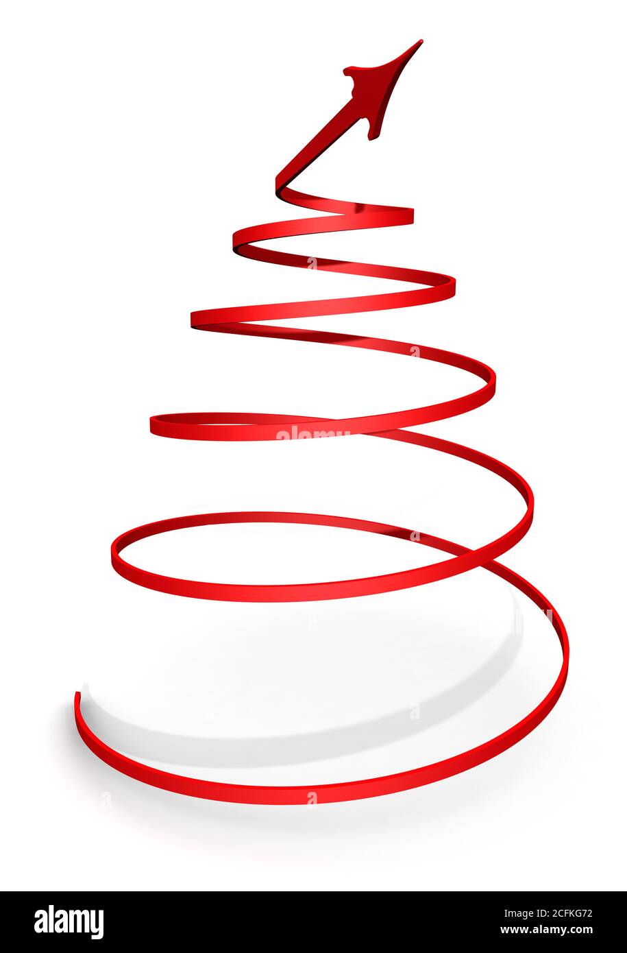 Red arrow twisted into a spiral. Growth chart Stock Photo