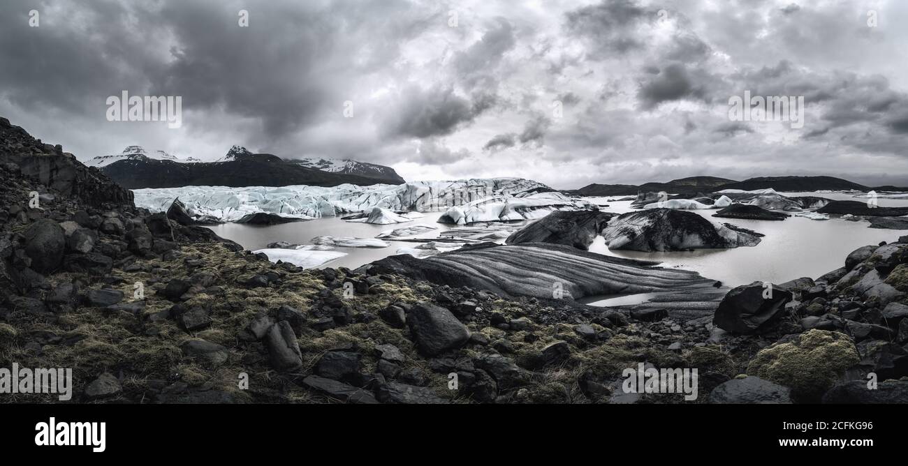 Glacier lagoon panorama hi-res stock photography and images - Alamy