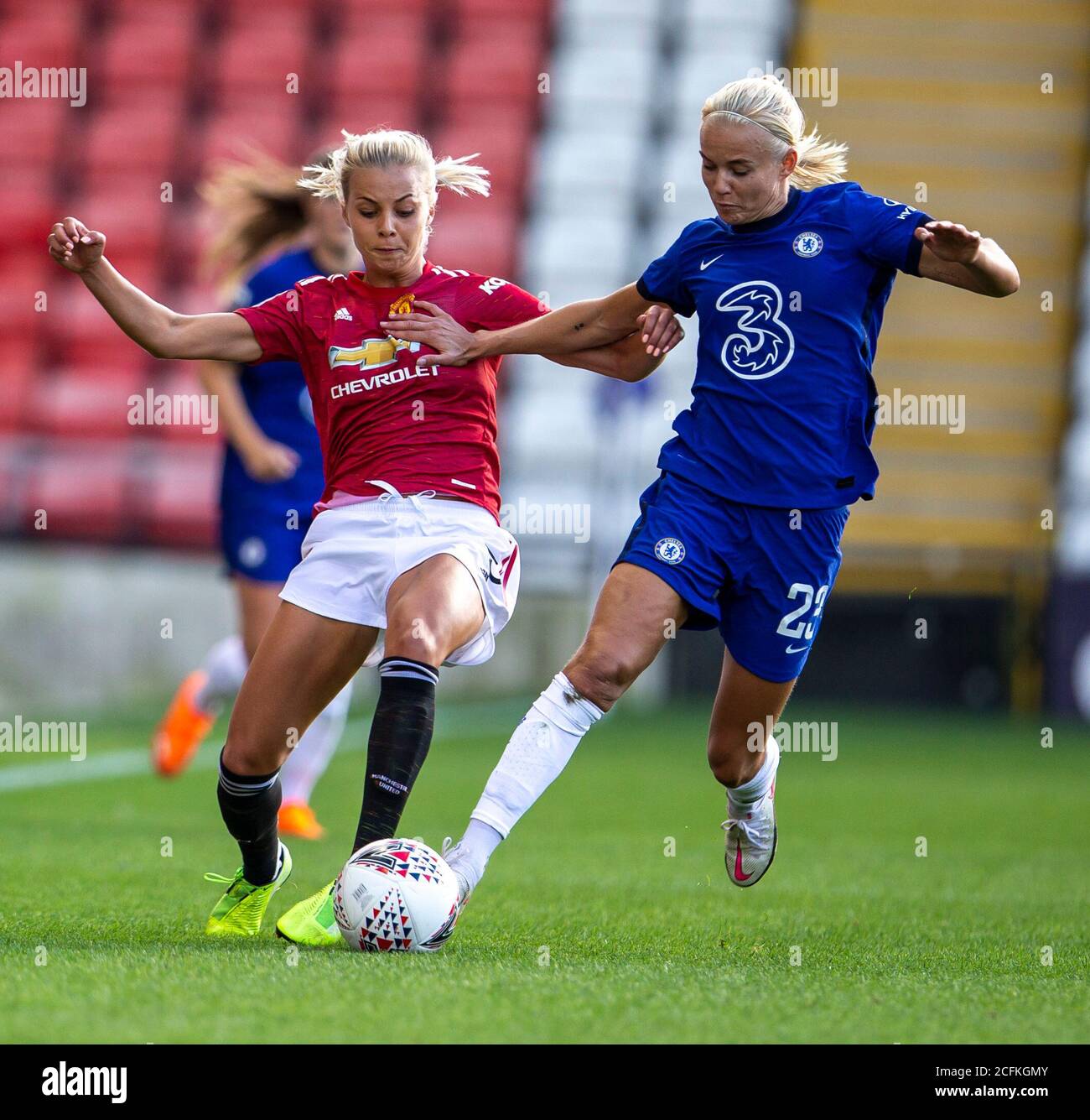 Leigh Sports Village Lancashire Uk 6th Sep Women S English Super League Manchester United Women Versus Chelsea Women Lotta Okvist Of Manchester United Women Tackles Pernille Harder Of Chelsea Women Credit Action Leigh Sports Village Lancashire Uk 6th Sep Women S English Super League Manchester United Women Versus Chelsea Women Lotta Okvist Of Manchester United Women Tackles Pernille Harder Of Chelsea Women Credit Action