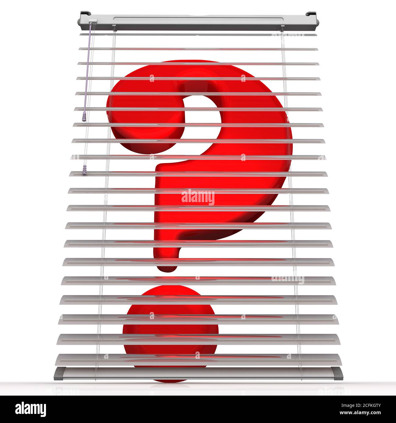 Hidden question or problem of choosing blinds. The red question mark
