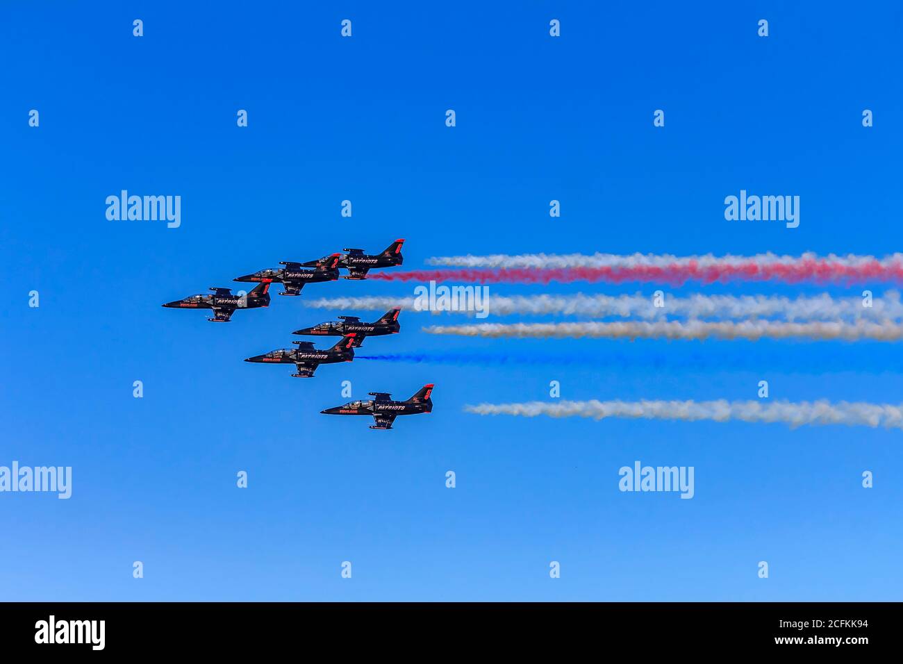 Colorful contrails hi-res stock photography and images - Alamy