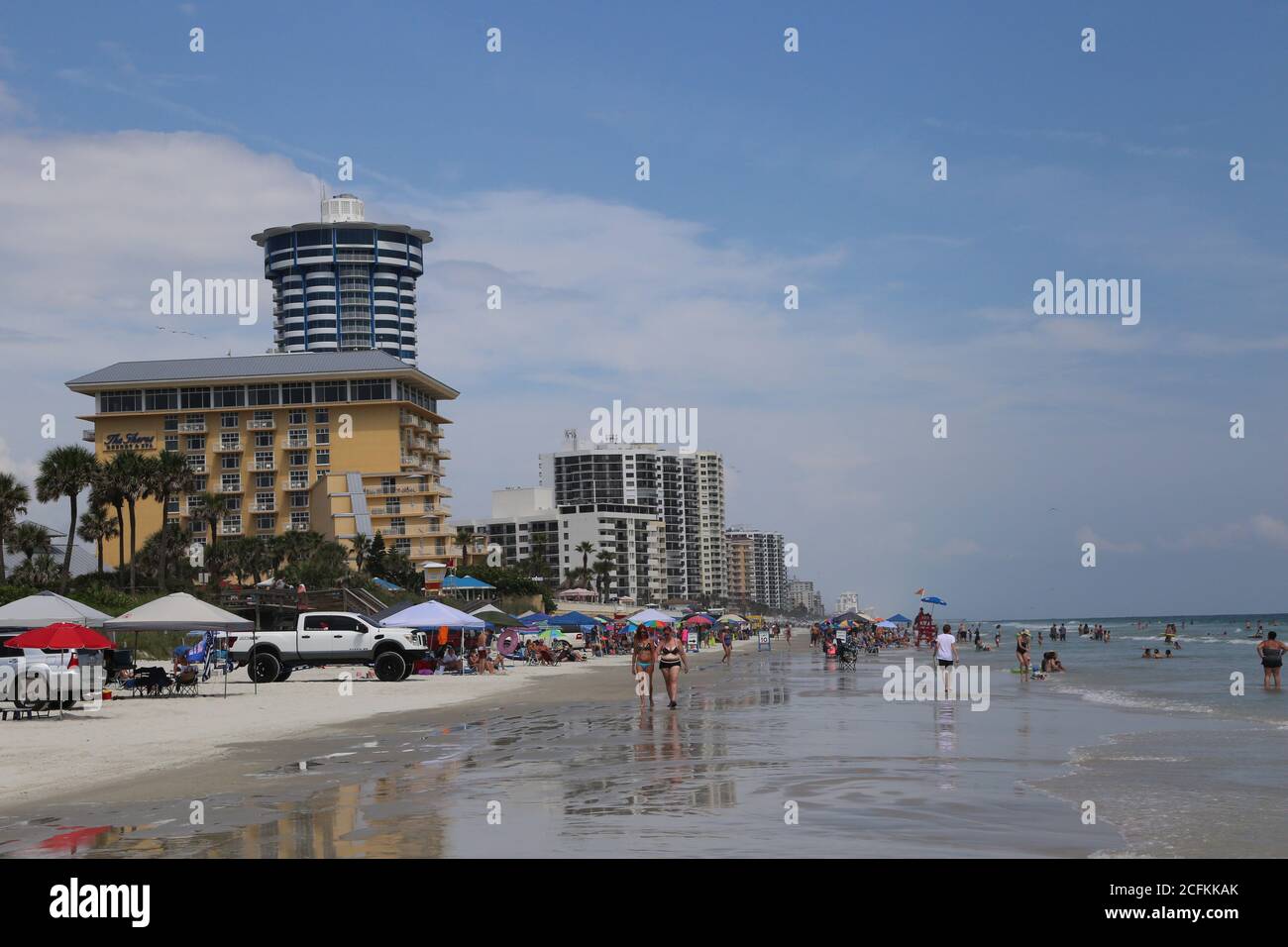 Labor Day Weekend 2020 on Daytona Beach Stock Photo