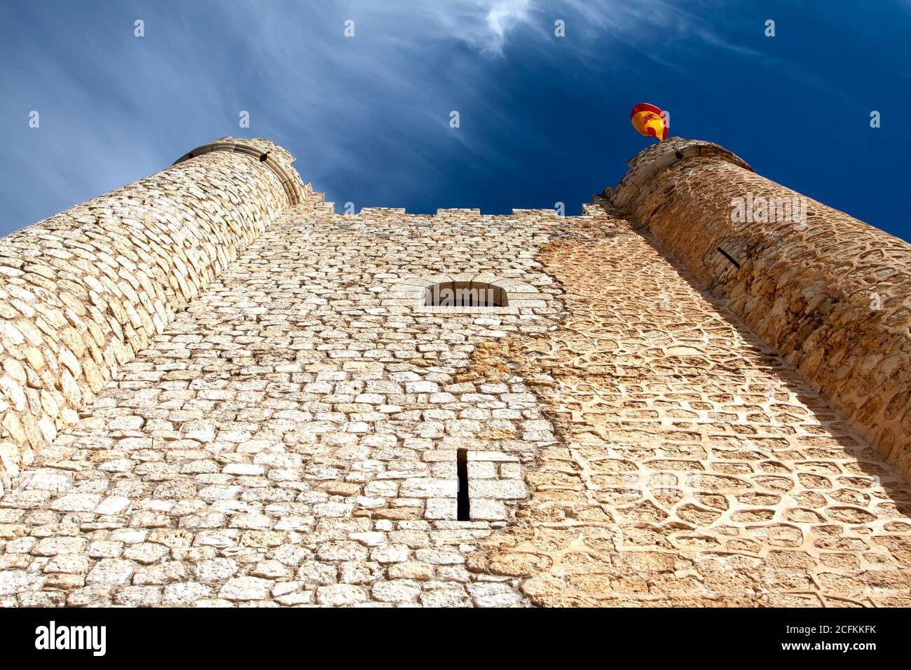 Castle of Alcala del Jucar, in the province of Albacete, Spain. Spanish medieval castle. Stock Photo