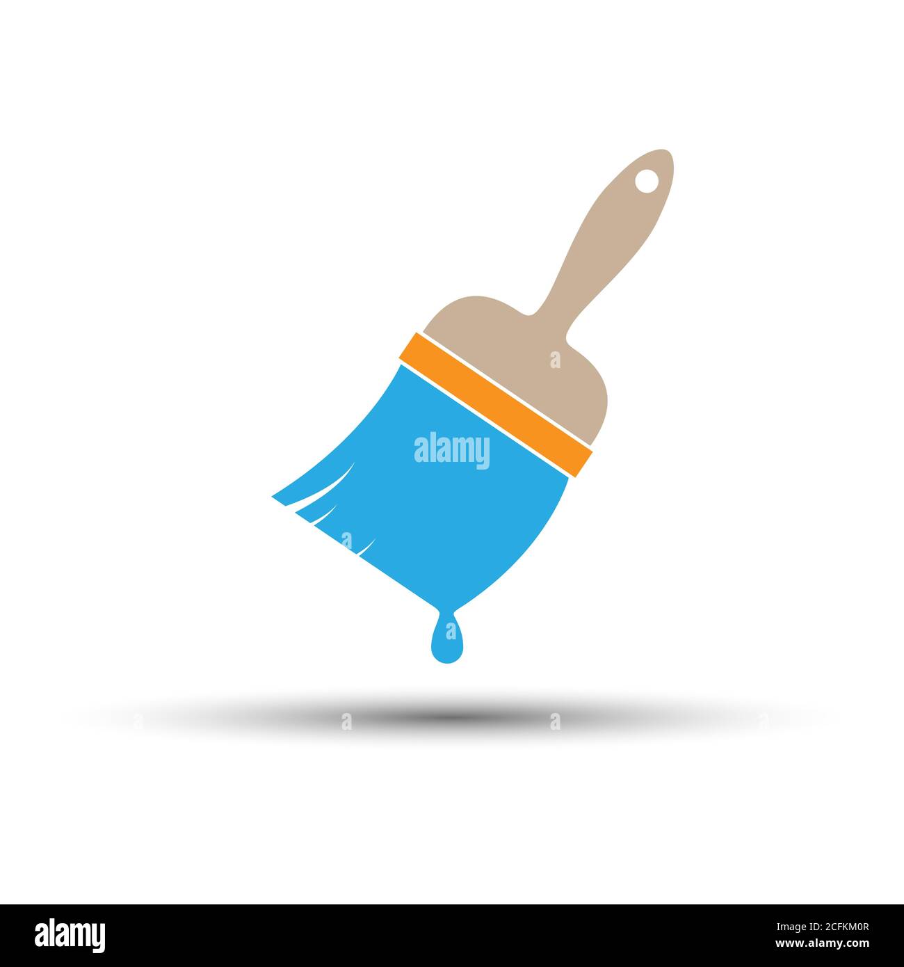 Brush and paint. Flatstyle icon for a website or app, logo, or logo