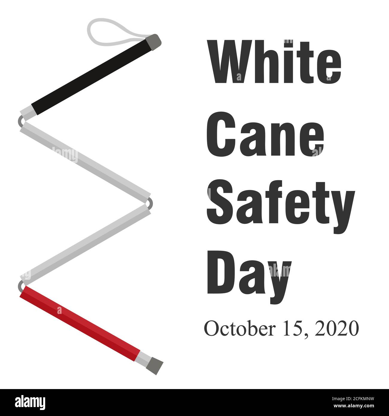 White Cane Safety Day vector ill Stock Vector