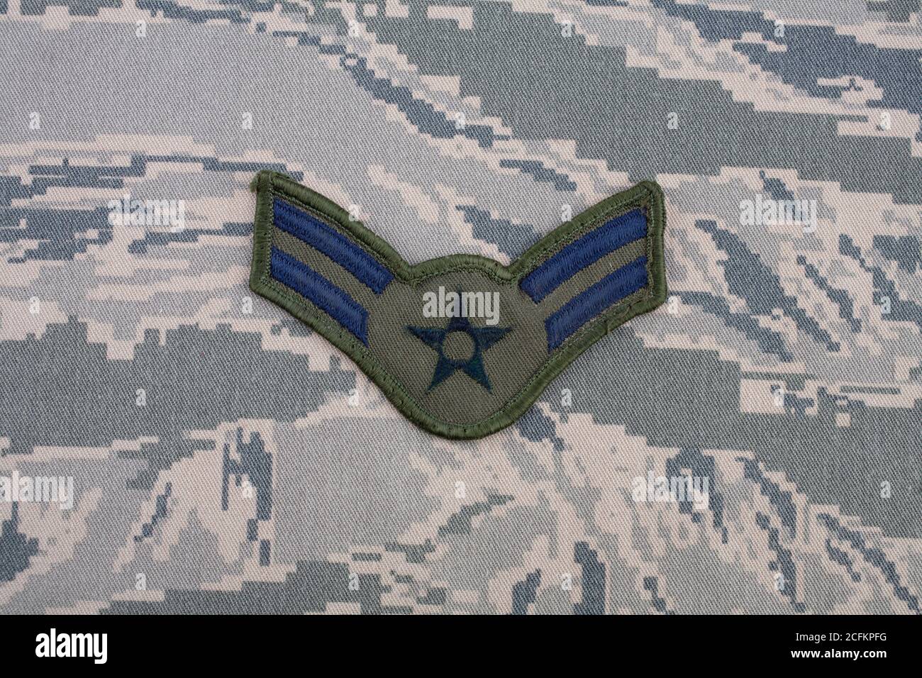 August 31, 2020. US AIR FORCE Airman First Class rank patch on digital