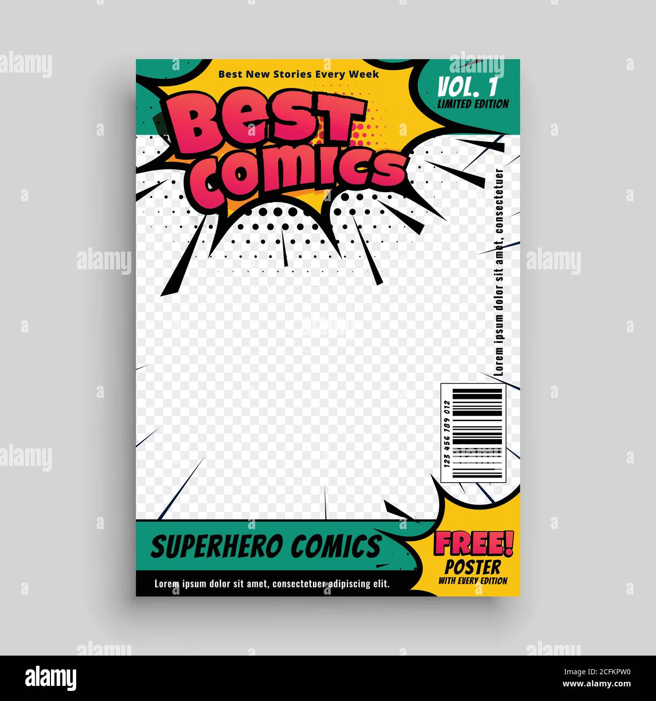Webcomic Magazine Front cover page Stock Vector Images - Alamy