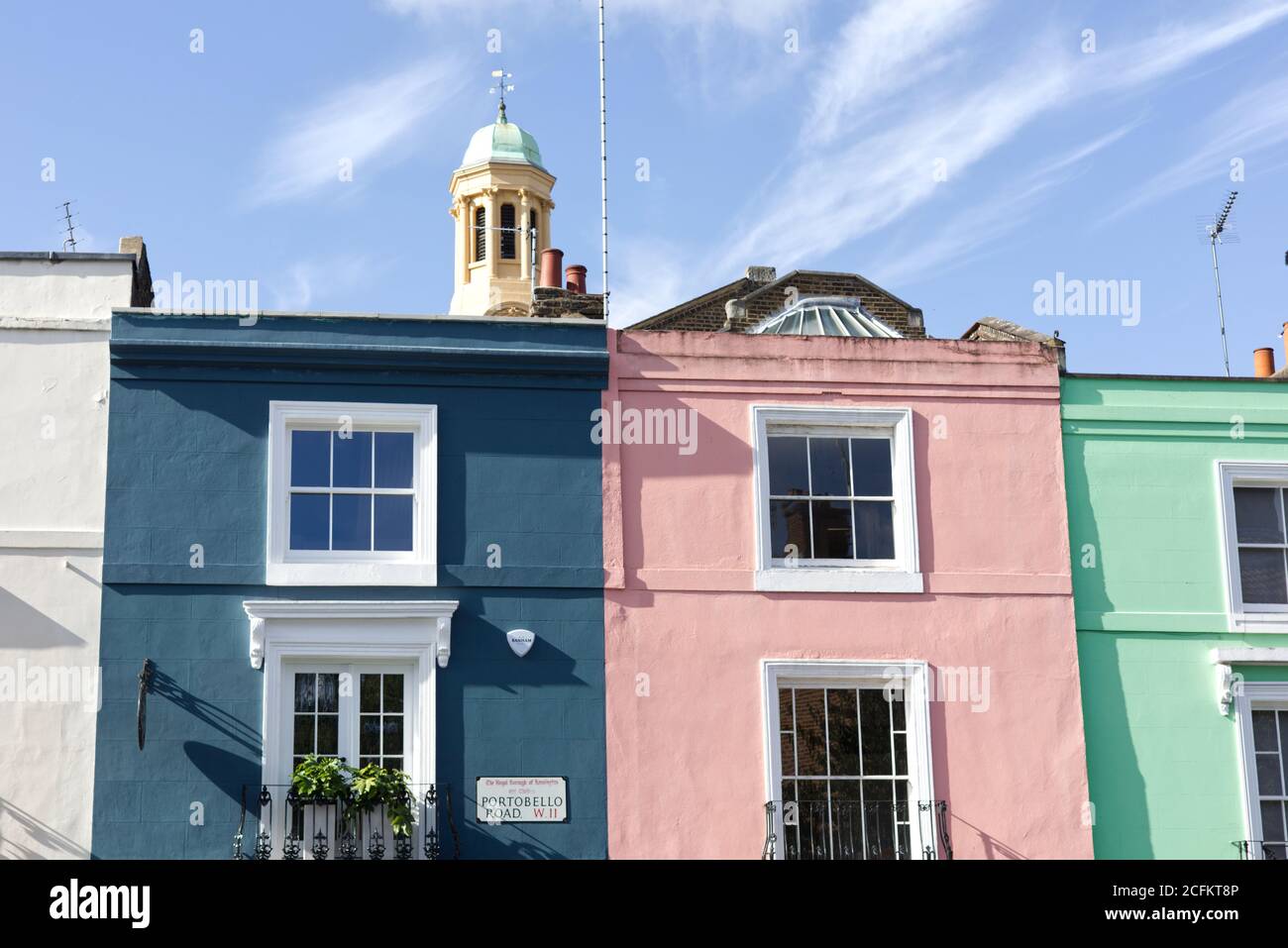 Notting Hill, affluent district of West London, Royal Borough of Kensington and Chelsea Stock Photo