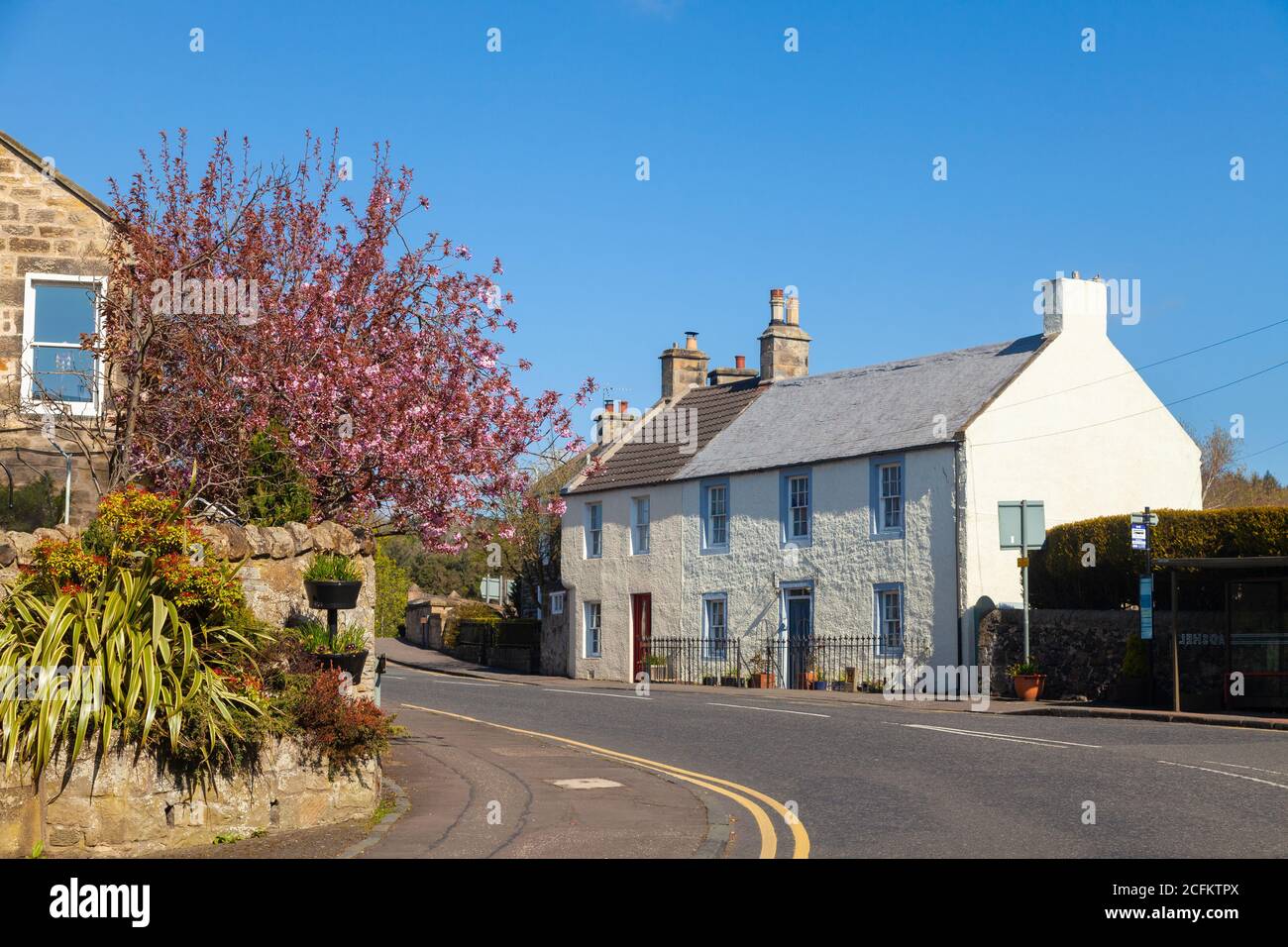 The high street of Aberdour , Fife, Scotland Stock Photo Alamy